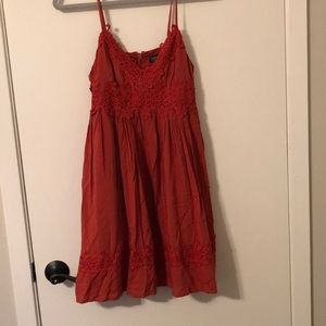 Top Shop babydoll dress in burnt orange